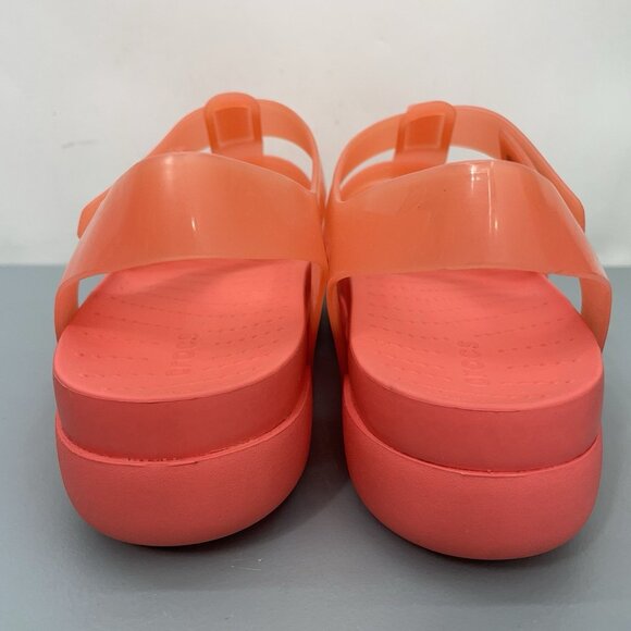 Crocs Splash Glossy Fisherman Sandals Strappy Platform Watermelon Pink Womens 9 - Picture 8 of 13